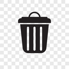 garbage icons isolated on transparent background. Modern and editable garbage icon. Simple icon vector illustration.