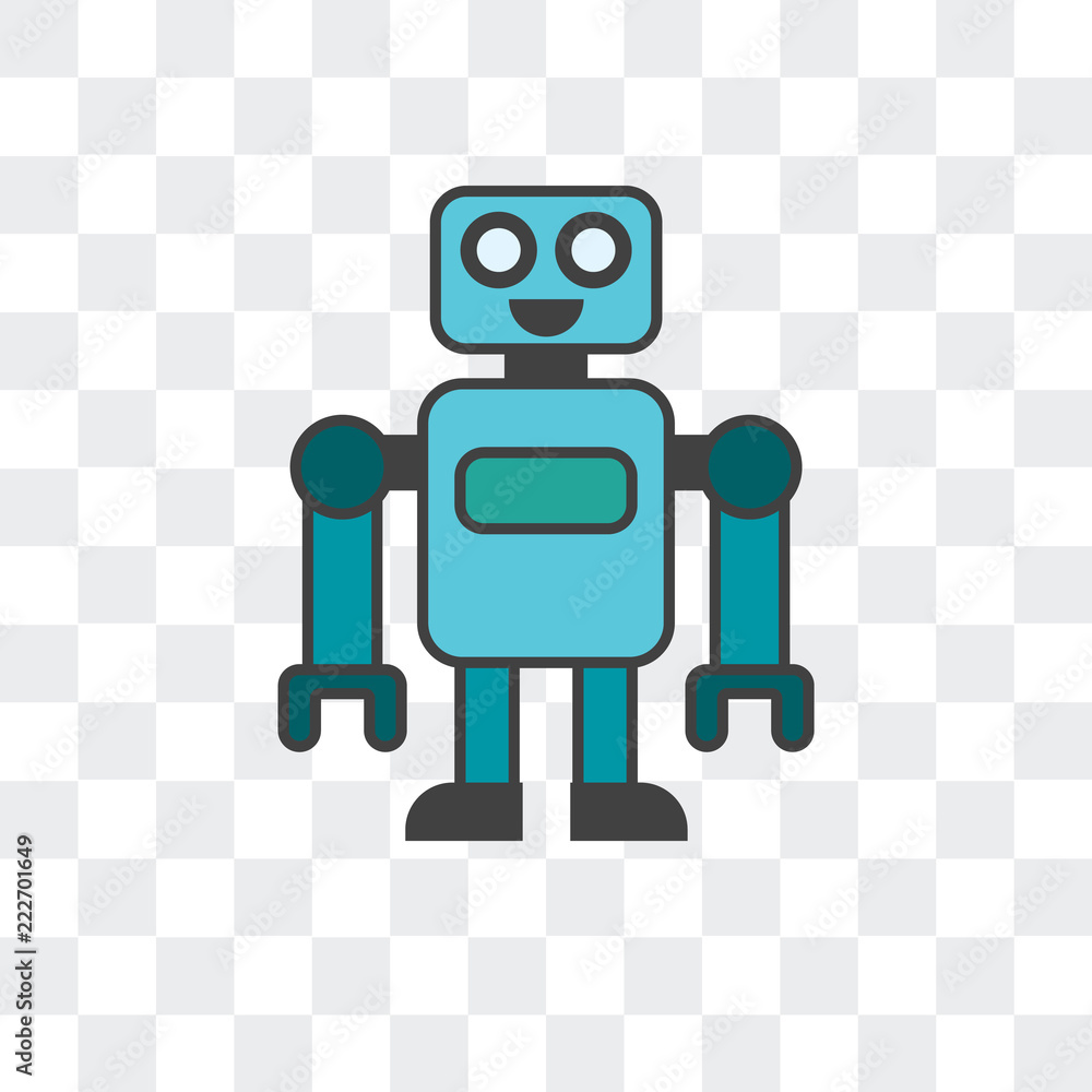Poster robot icon isolated on transparent background. modern and editable robot icon. simple icons vector i