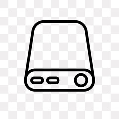 external hard drive icon on transparent background. Modern icons vector illustration. Trendy external hard drive icons