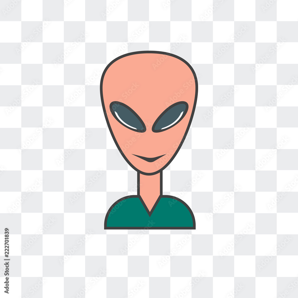 Poster alien icon isolated on transparent background. modern and editable alien icon. simple icons vector i