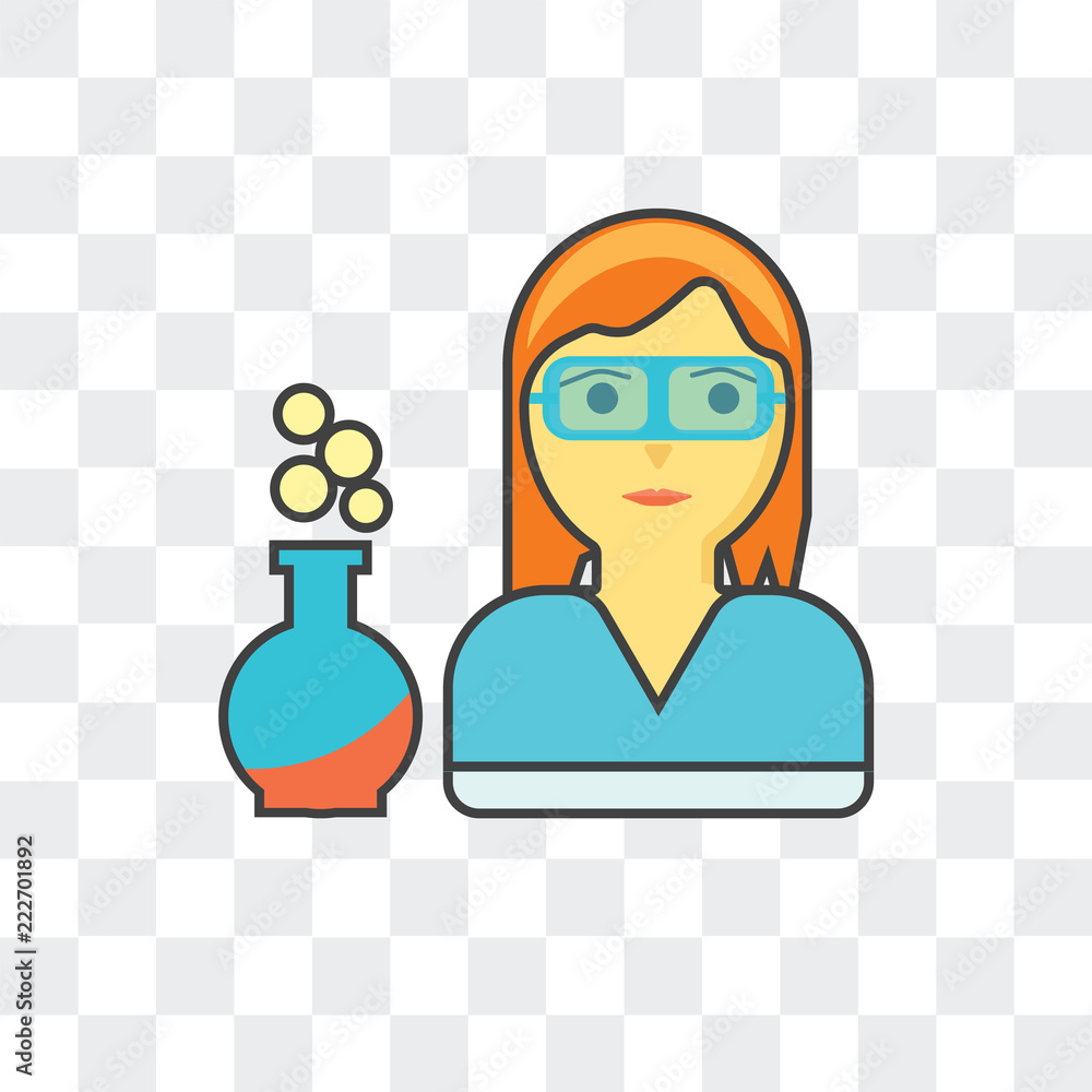 Poster scientist icon isolated on transparent background. modern and editable scientist icon. simple icons 