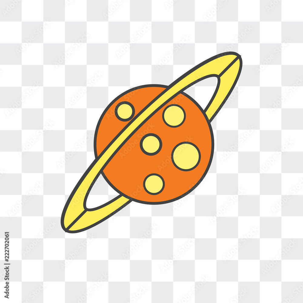 Poster saturn icon isolated on transparent background. modern and editable saturn icon. simple icons vector