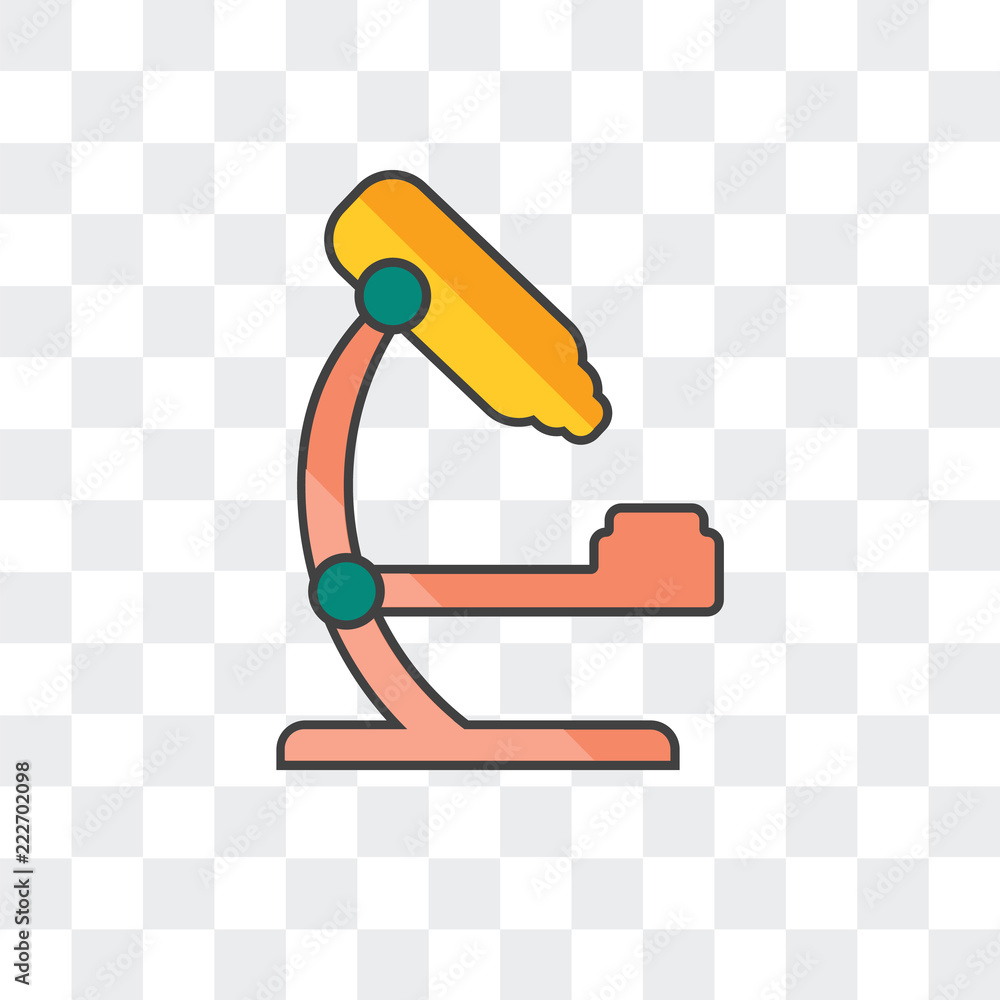 Poster microscope icon isolated on transparent background. modern and editable microscope icon. simple icon