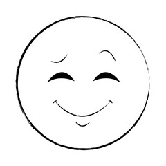 Smiling chat emoticon sketch