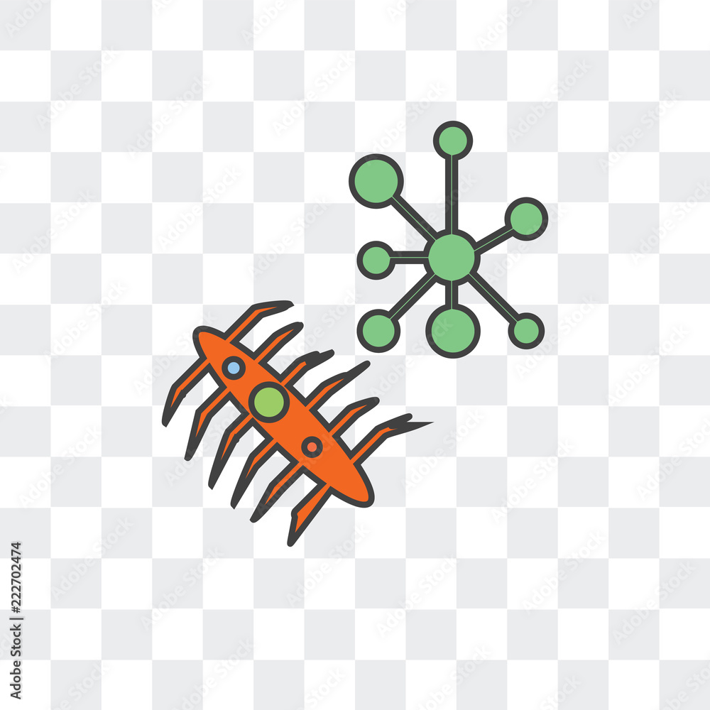 Poster microorganisms icon isolated on transparent background. modern and editable microorganisms icon. sim