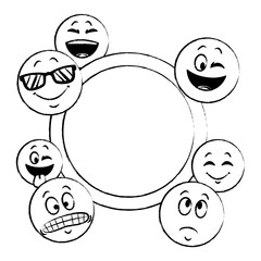 Emoticons frame concept sketch