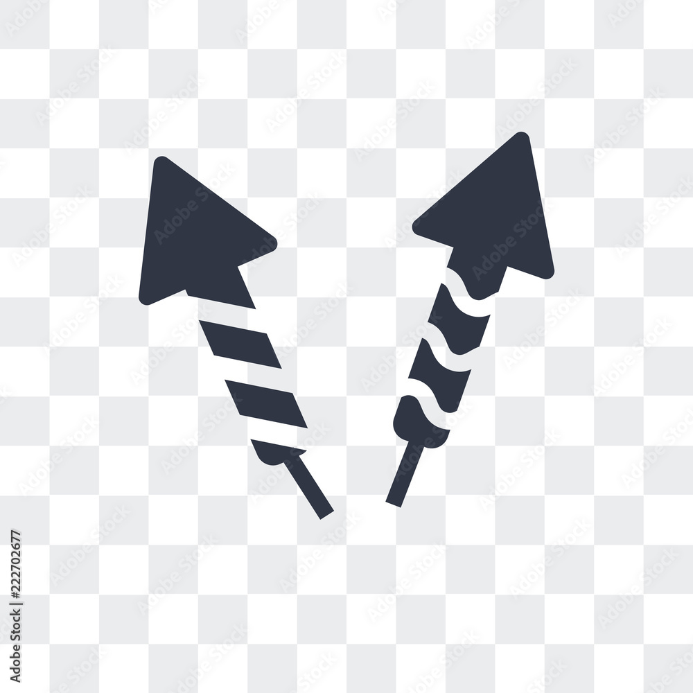 Aufkleber firework rocket icon isolated on transparent background. modern and editable firework rocket icon. s