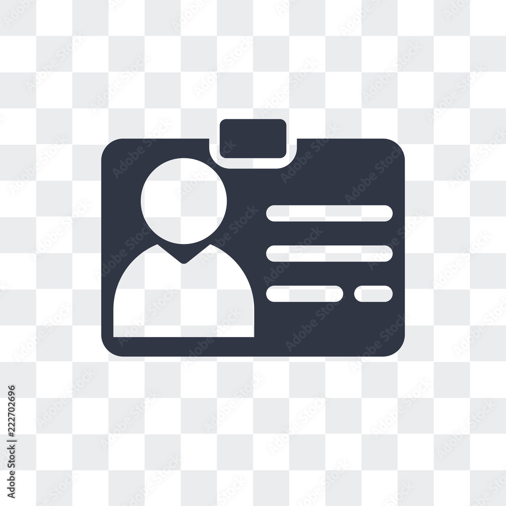 Poster identification pass icon isolated on transparent background. modern and editable identification pass