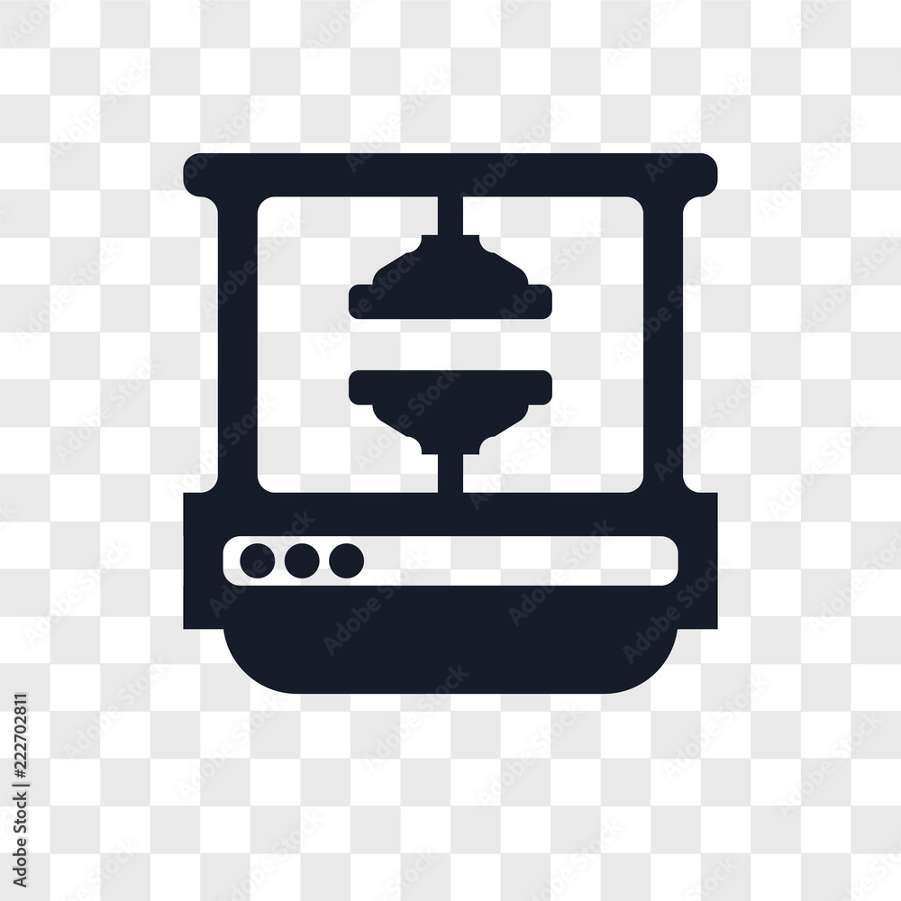 Poster machine press icons isolated on transparent background. modern and editable machine press icon. simp