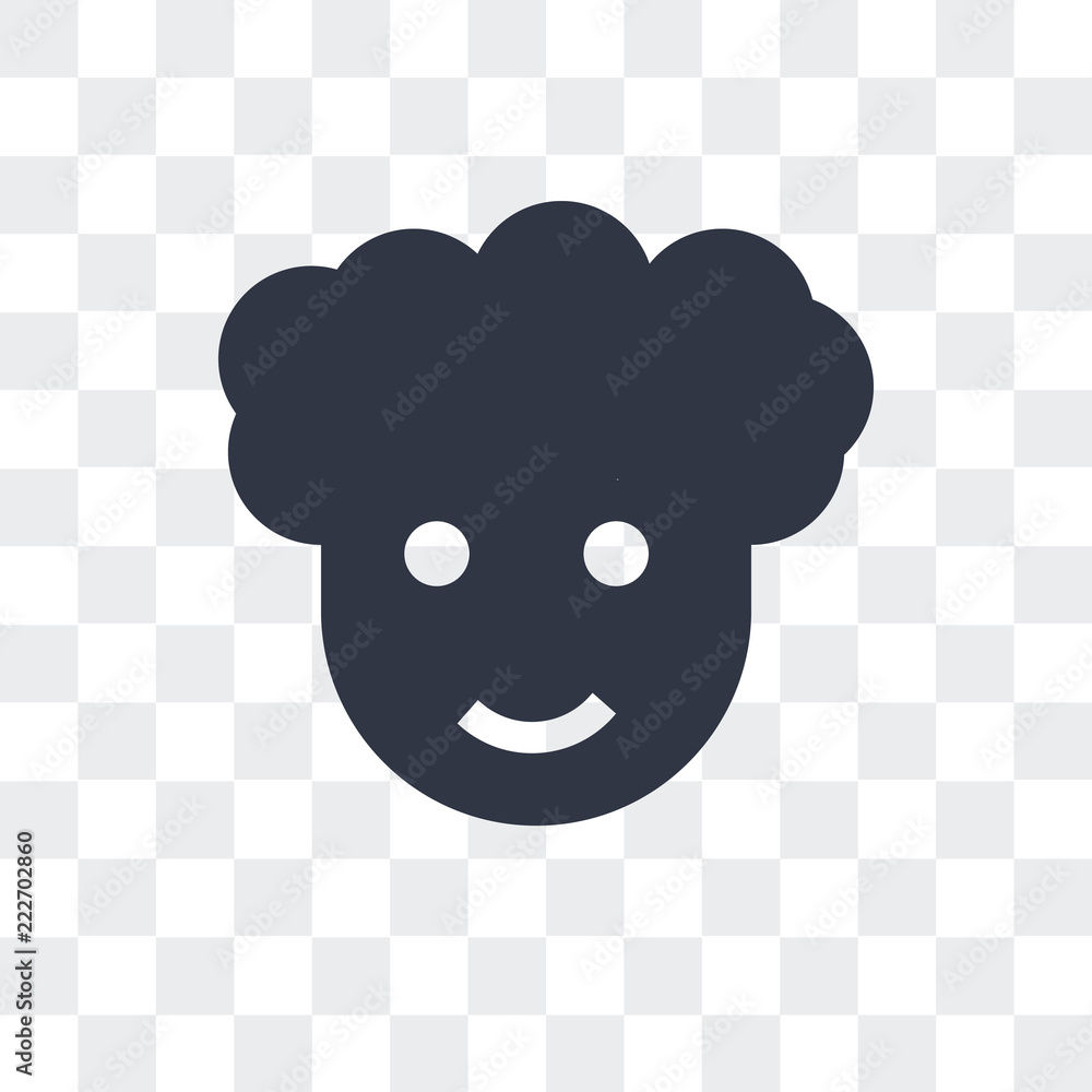 Poster man with afro hair style icon isolated on transparent background. modern and editable man with afro 
