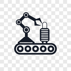 conveyor icons isolated on transparent background. Modern and editable conveyor icon. Simple icon vector illustration.