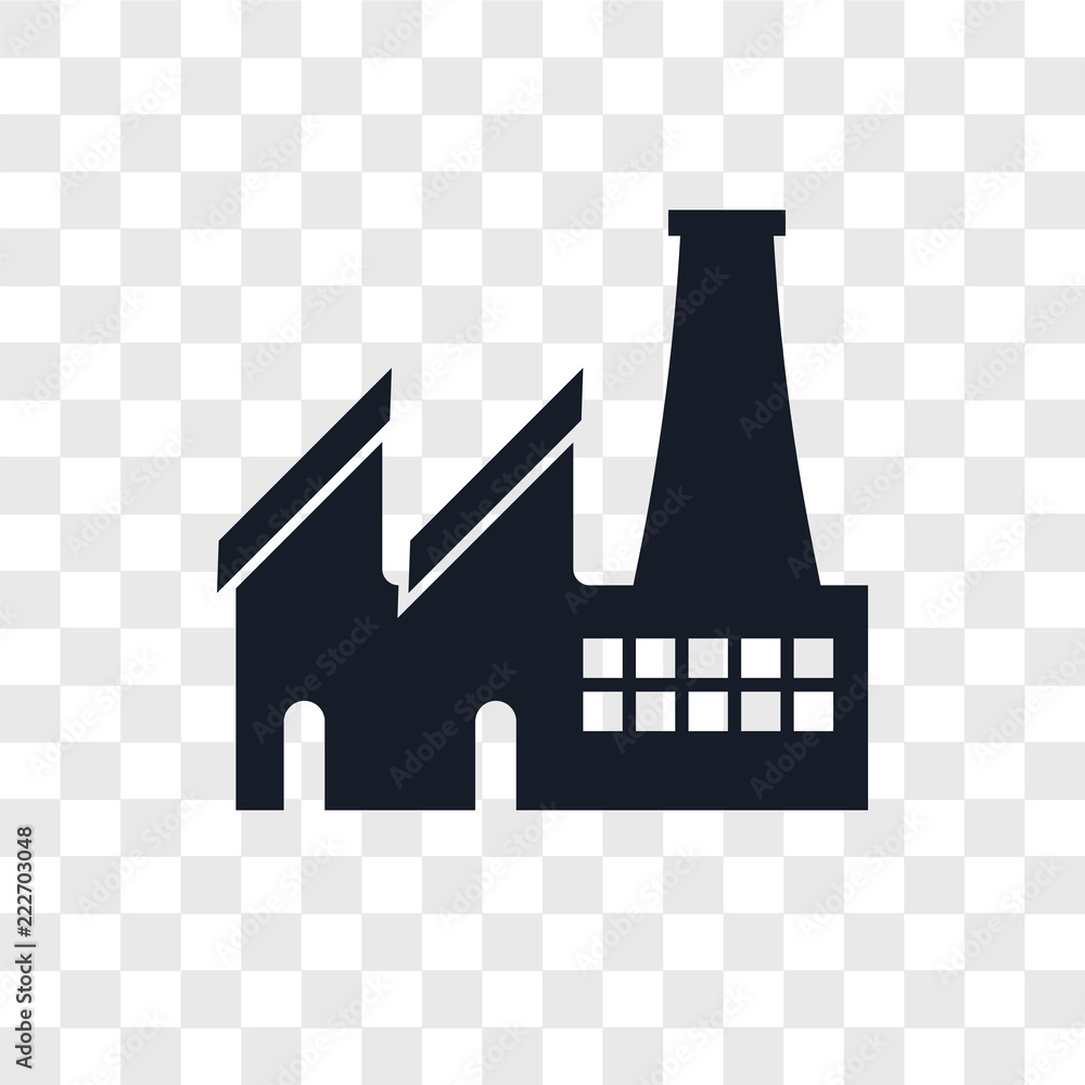 Poster factory icons isolated on transparent background. modern and editable factory icon. simple icon vect