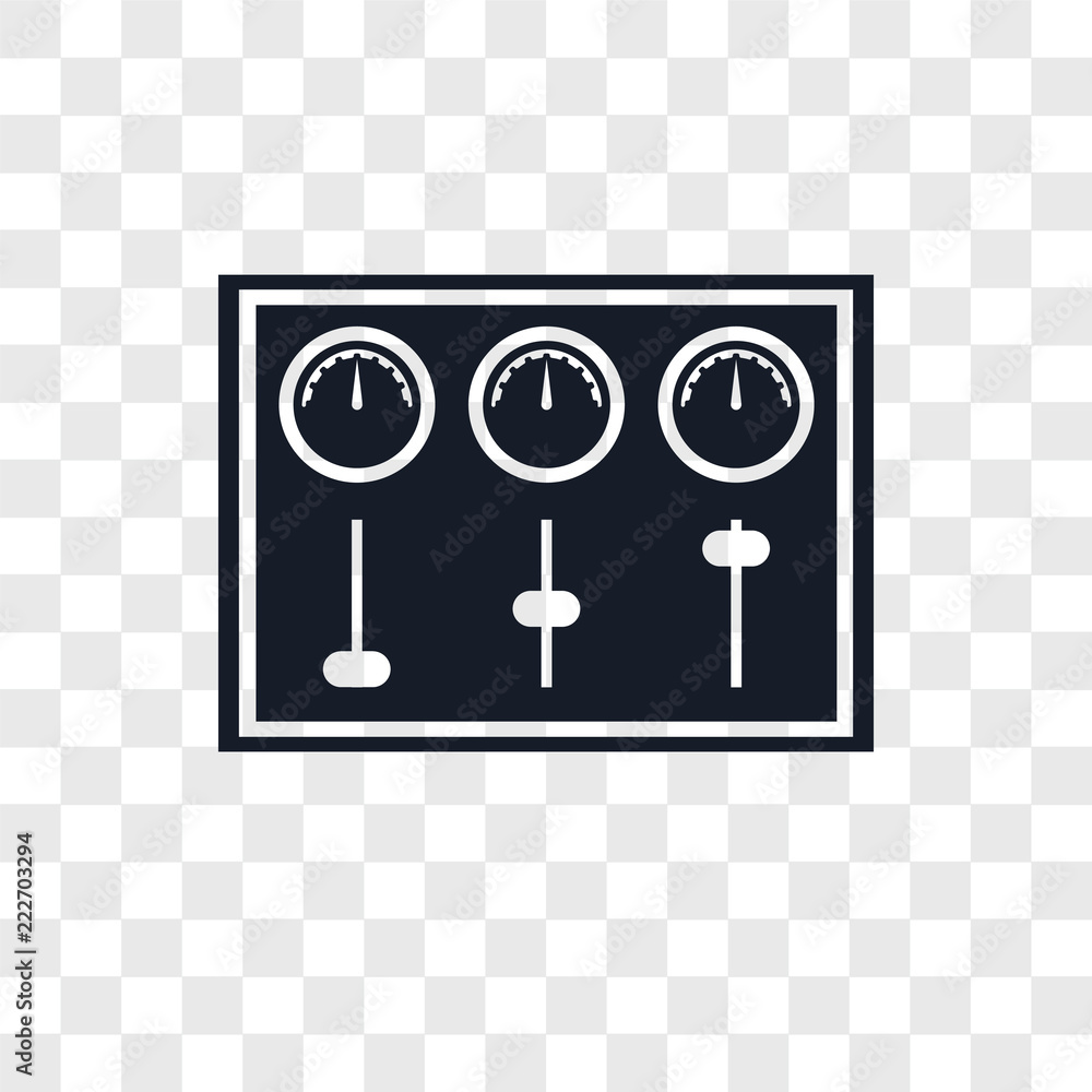 Poster control panel icons isolated on transparent background. modern and editable control panel icon. simp