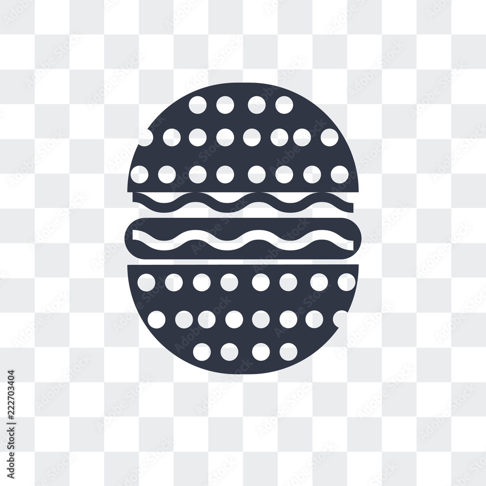 Poster hamburger with bacoon icon isolated on transparent background. modern and editable hamburger with ba