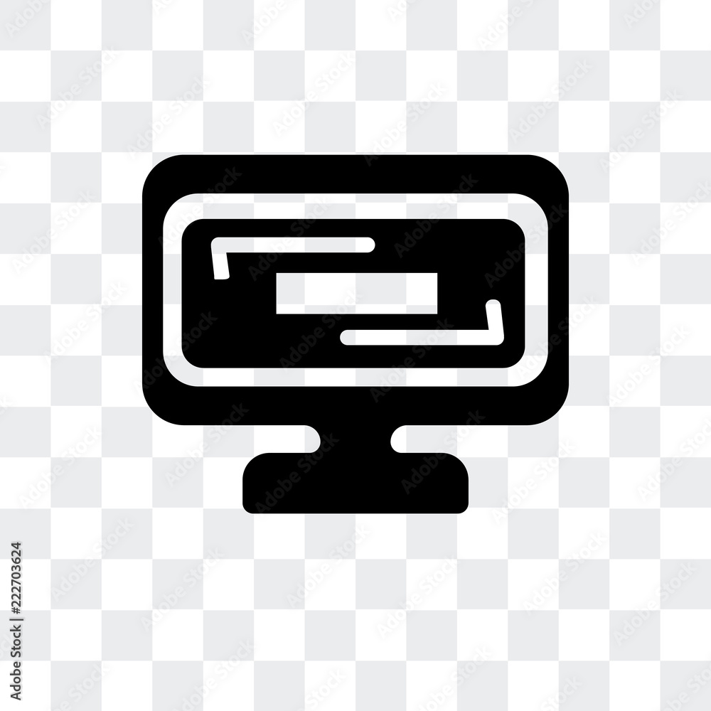 Poster screen in black icon isolated on transparent background. modern and editable screen in black icon. s
