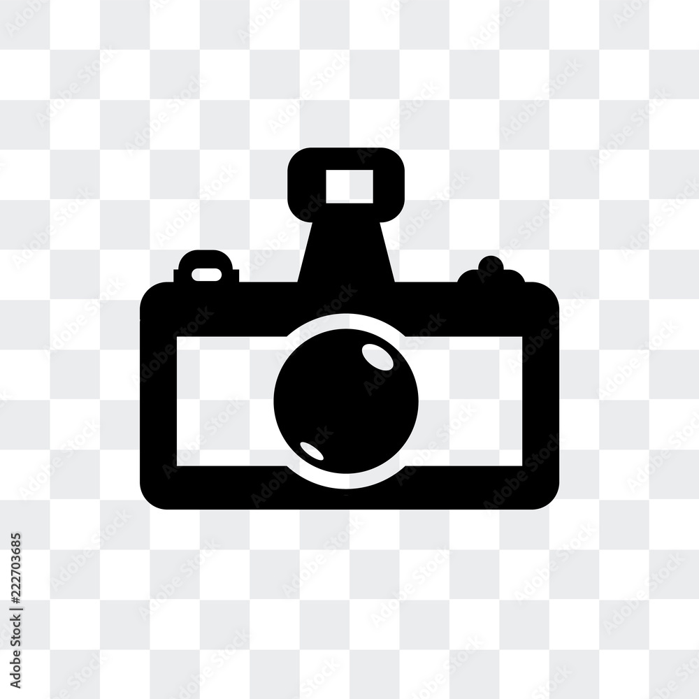 Poster photo camera of rounded square shape icon isolated on transparent background. modern and editable ph