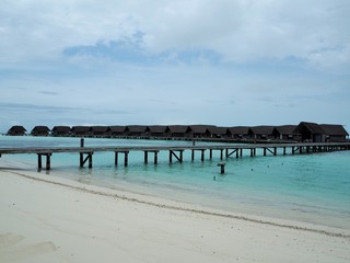 Fototapeta premium sudden shower in Maldives