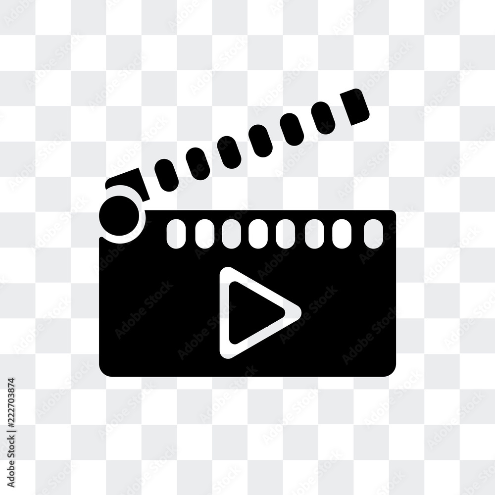 Poster movie clapper icon isolated on transparent background. modern and editable movie clapper icon. simpl