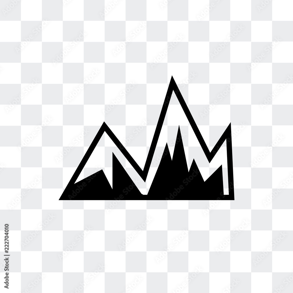 Poster image with mountains icon isolated on transparent background. modern and editable image with mountai