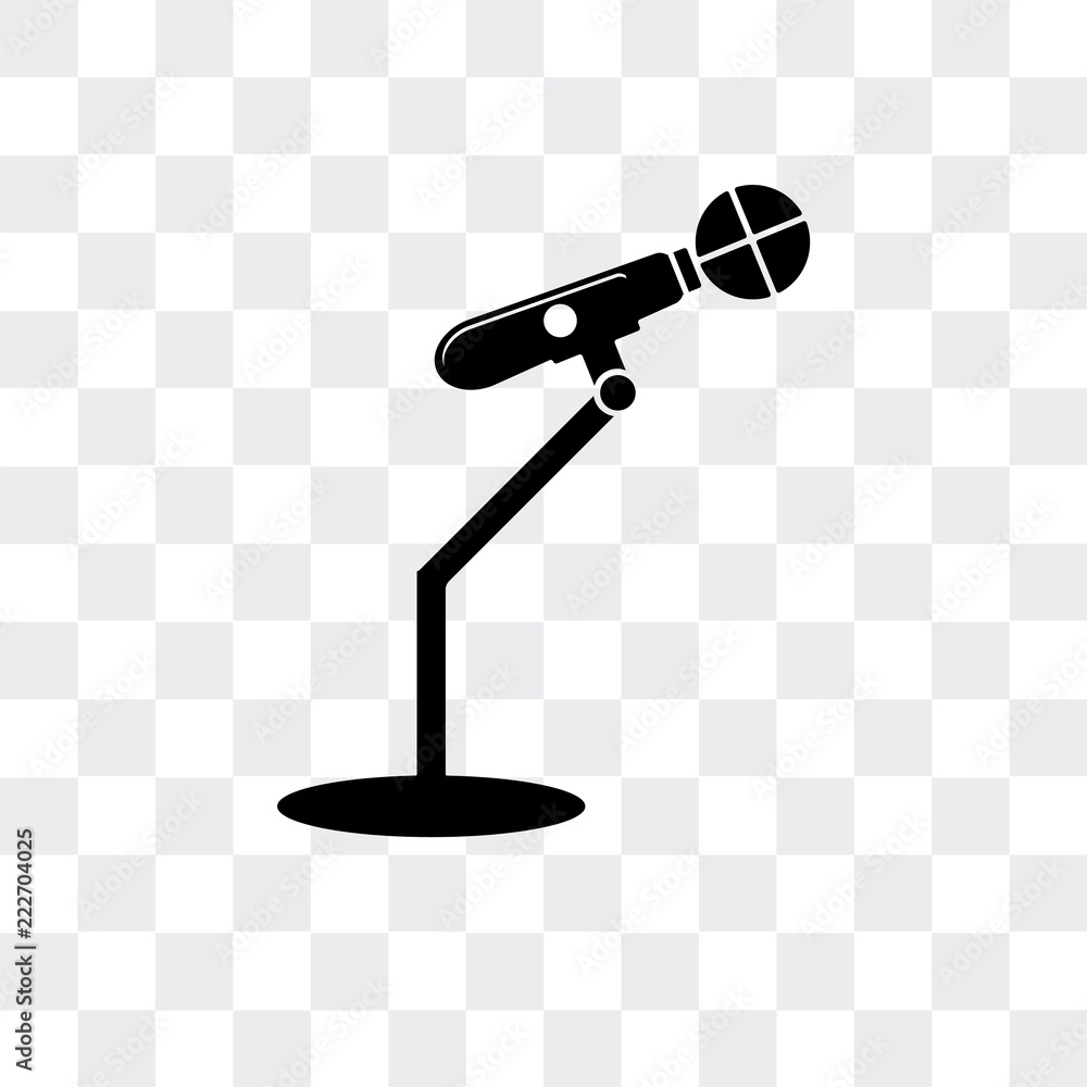 Poster microphone for singers icon isolated on transparent background. modern and editable microphone for s