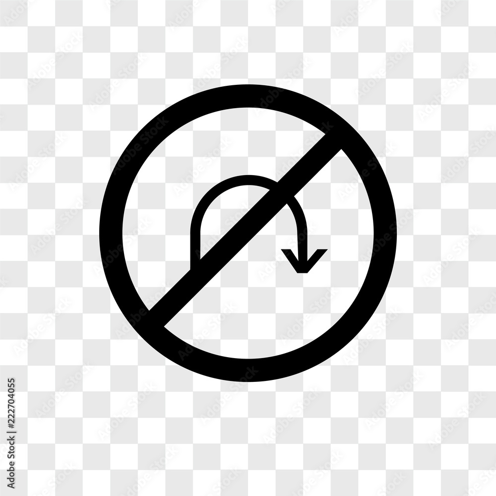 Poster no turn icons isolated on transparent background. modern and editable no turn icon. simple icon vect