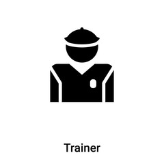 Trainer icon vector isolated on white background, logo concept of Trainer sign on transparent background, black filled symbol