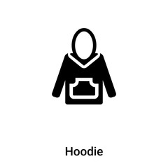 Hoodie icon vector isolated on white background, logo concept of Hoodie sign on transparent background, black filled symbol