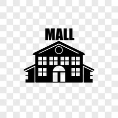 mall icons isolated on transparent background. Modern and editable mall icon. Simple icon vector illustration.