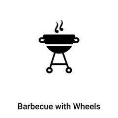 Barbecue with Wheels icon vector isolated on white background, logo concept of Barbecue with Wheels sign on transparent background, black filled symbol