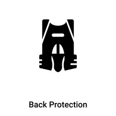 Back Protection icon vector isolated on white background, logo concept of Back Protection sign on transparent background, black filled symbol