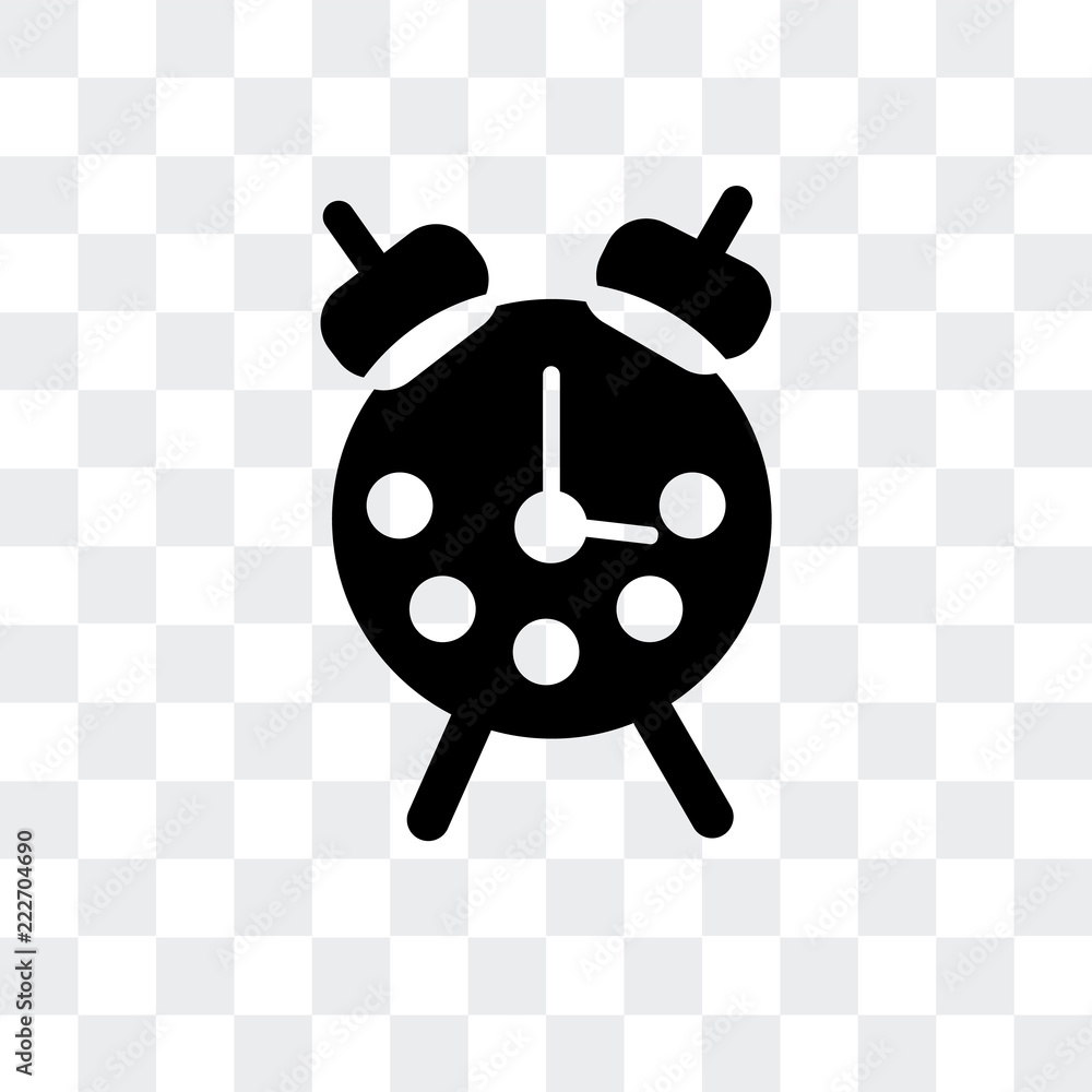 Poster alarm clock icon isolated on transparent background. modern and editable alarm clock icon. simple ic