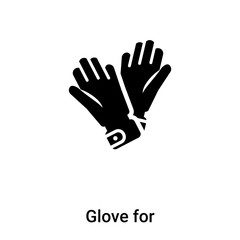 Glove for icon vector isolated on white background, logo concept of Glove for sign on transparent background, black filled symbol