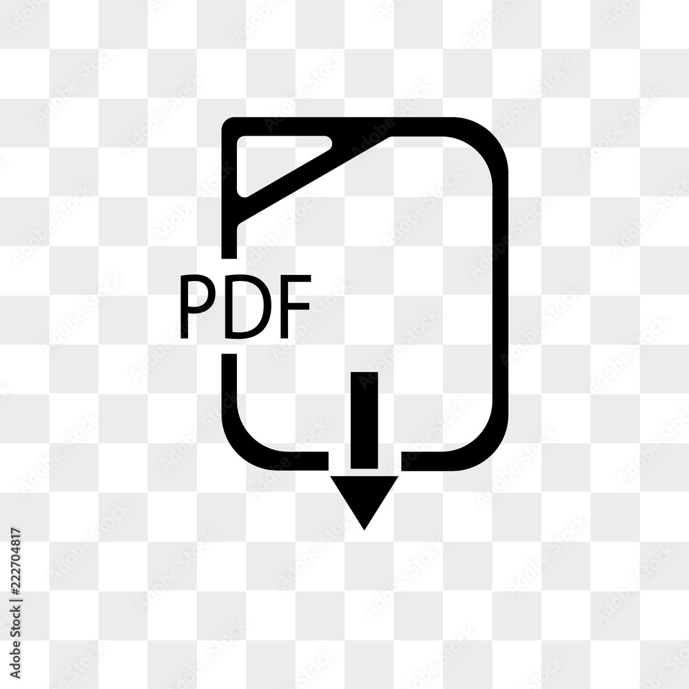 Poster pdf icon isolated on transparent background. modern and editable pdf icon. simple icons vector illus