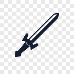 sword icons isolated on transparent background. Modern and editable sword icon. Simple icon vector illustration.