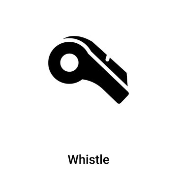 Whistle icon vector isolated on white background, logo concept of Whistle sign on transparent background, black filled symbol