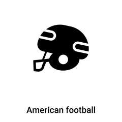 American football icon vector isolated on white background, logo concept of American football sign on transparent background, black filled symbol