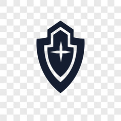 shield icons isolated on transparent background. Modern and editable shield icon. Simple icon vector illustration.