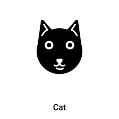 Cat icon vector isolated on white background, logo concept of Cat sign on transparent background, black filled symbol