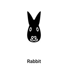 Rabbit icon vector isolated on white background, logo concept of Rabbit sign on transparent background, black filled symbol