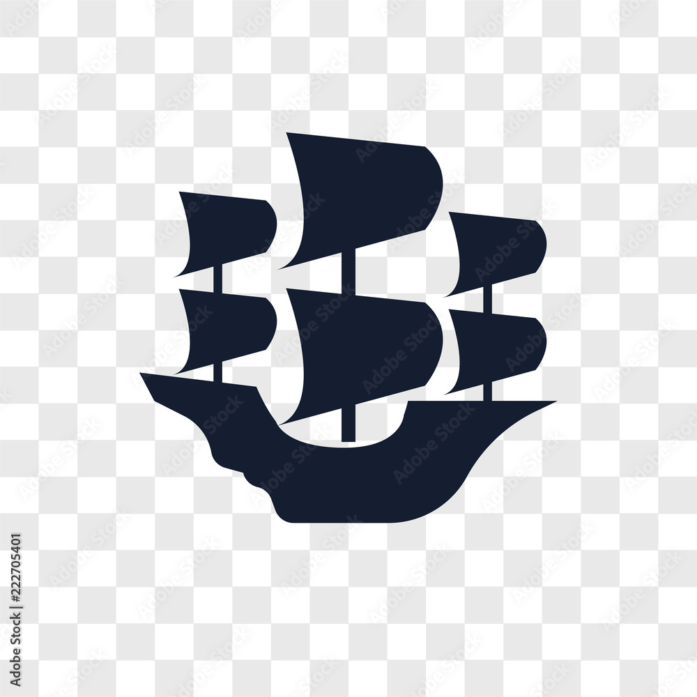 Poster caravel icons isolated on transparent background. modern and editable caravel icon. simple icon vect