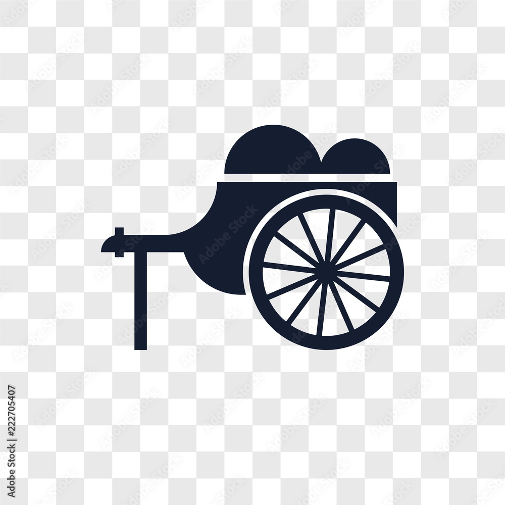 Poster wheelbarrow icons isolated on transparent background. modern and editable wheelbarrow icon. simple i