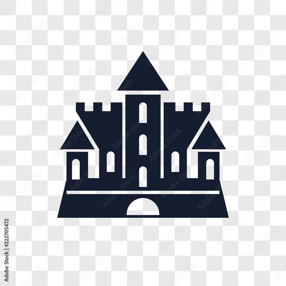 Poster castle icons isolated on transparent background. modern and editable castle icon. simple icon vector