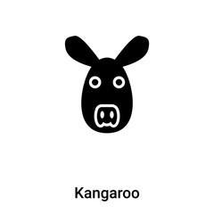 Kangaroo icon vector isolated on white background, logo concept of Kangaroo sign on transparent background, black filled symbol