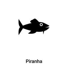 Piranha icon vector isolated on white background, logo concept of Piranha sign on transparent background, black filled symbol
