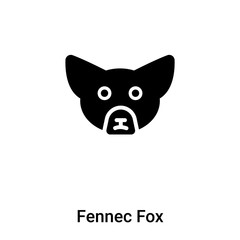 Fennec Fox icon vector isolated on white background, logo concept of Fennec Fox sign on transparent background, black filled symbol
