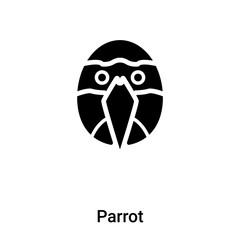 Fototapeta premium Parrot icon vector isolated on white background, logo concept of Parrot sign on transparent background, black filled symbol