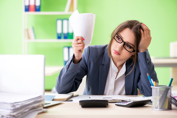 Female financial manager working in the office