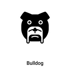 Bulldog icon vector isolated on white background, logo concept of Bulldog sign on transparent background, black filled symbol