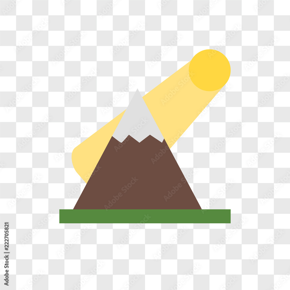 Poster mountains icons isolated on transparent background. modern and editable mountains icon. simple icon 
