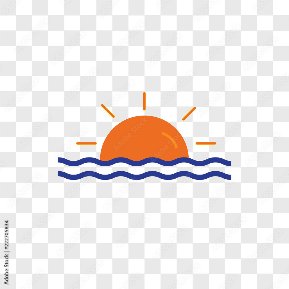Poster sunset icons isolated on transparent background. modern and editable sunset icon. simple icon vector